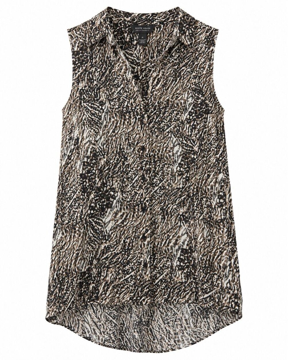 Millennium 3X Animal Print Shirt Dress Swim Cover Up Brown Black Button Front - Picture 2 of 8